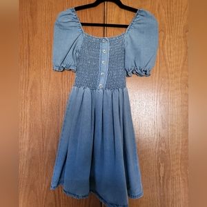 Light Denim Ruched Torso Off The Shoulder Stretchy Midi Dress Size XL